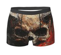 peiyeety Boxer pour Homme, sous-vêtement Respirant, Confortable, Motif Squelette de crâne satanique Vintage