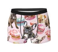 peiyeety Boxer Rose pour Homme, Motif Bouledogue français, Respirant et Confortable