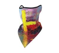 peiyeety Cache-cou bandana réutilisable à motif croix jaune et rouge, respirant, cagoule d'extérieur