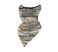 peiyeety Cache-cou bandana réutilisable à motif mur de pierre beige et gris, cagoule respirante d'extérieur