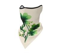 peiyeety Cagoule réutilisable, bandana, cache-cou, cagoule respirante d'extérieur, motif simple et fantaisiste de trèfles à quatre feuilles verts