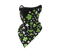 peiyeety Cagoule réutilisable pour la Saint-Patrick, motif cœur, trèfles verts et étoiles blanches, bandana et cache-cou respirant pour l'extérieur