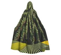 peiyeety Cape à capuche pour adulte à motif de vastes terres agricoles, à porter pendant Halloween, jeu de rôle