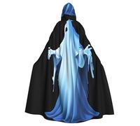 peiyeety Cape à capuche pour adulte motif fantôme Blu-ray pour Halloween à porter pendant Halloween, jeu de rôle