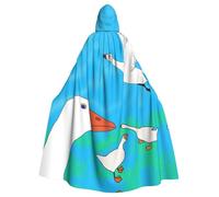 peiyeety Cape à capuche pour adulte motif oie blanche heureuse à porter pendant Halloween, jeu de rôle