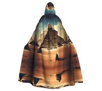 peiyeety Cape à capuche pour adulte, motif Rêver des pyramides de Khéops, à porter pendant Halloween, jeu de rôle