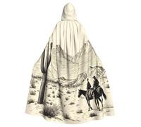 peiyeety Cape à capuche pour déguisement de cow-boys du désert du Far West pour homme et femme, idéale pour Halloween ou cosplay