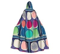 peiyeety Cape à capuche ronde aux couleurs chatoyantes, avec une capuche surdimensionnée, idéale pour le cosplay, les bals masqués, les fêtes et les costumes.