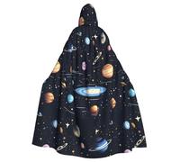 peiyeety Cape à capuche Solar Family pour Halloween, avec capuche surdimensionnée, idéale pour le cosplay, les bals masqués, les fêtes et les costumes.