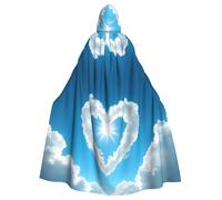 peiyeety Cape à capuche unisexe à motif nuage en forme de cœur pour Halloween, vampire, sorcière, cosplay, magicien