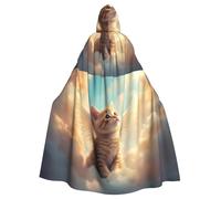 peiyeety Cape à capuche unisexe motif chat mignon Sunshine Cloud pour Halloween, vampire, sorcière, cosplay, magicien