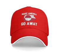 peiyeety Casquette de Baseball Ajustable « Make America Go Away » Rouge
