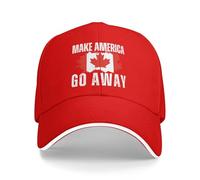 peiyeety Casquette de Baseball Make America Go Away(Canada) - Pas à Vendre - Rouge