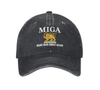peiyeety Casquette Make Iran Great Again Miga Baseball Cap Old Iran Persian Flag Lion and Sun Trucker Hat pour Hommes et Femmes Black