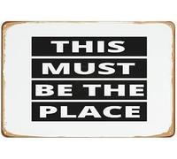 peiyeety C'est ici que ça se passe ! Plaque en métal vintage, citation positive, panneau de bienvenue, affiche typographique minimaliste, inspirante, décoration murale de cuisine 30 x 20 cm