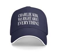 peiyeety Charlie Kirk Avait Raison sur Tout Chapeaux Casquette de Baseball Unisexe Casquettes Sandwich Casquette Dad Hat