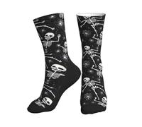 peiyeety Chaussettes amusantes à imprimé tête de mort pour femmes et hommes, chaussettes fantaisie amusantes et uniques pour filles et garçons