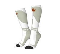 peiyeety Chaussettes fantaisie « Love Chicken », douces et respirantes, pour hommes et femmes, 1 paire noire