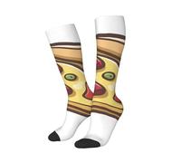 peiyeety Chaussettes fantaisie pizza, douces et respirantes pour hommes et femmes, 1 paire noire