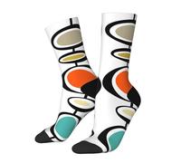 peiyeety Chaussettes fantaisie turquoise à motifs géométriques géométriques de style Mid-Century Modern pour hommes et femmes