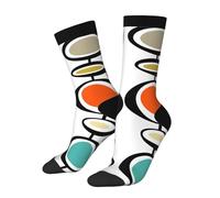 peiyeety Chaussettes fantaisie turquoise à motifs géométriques géométriques de style Mid-Century Modern pour hommes et femmes