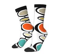 peiyeety Chaussettes fantaisie turquoise à motifs géométriques géométriques de style Mid-Century Modern pour hommes et femmes