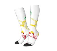 peiyeety Chaussettes humoristiques Rasta Lion Judah Éthiopie, douces et respirantes, pour hommes et femmes, 1 paire noire