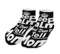 peiyeety Chaussettes unisexes « Keep Calm And Don't Tell Mom » - Chaussettes athlétiques, respirantes, basses et confortables