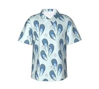 Peiyeety Chemises hawaïennes pour Hommes, Coquillages, huîtres et Perles, Hauts Classiques à Manches Courtes