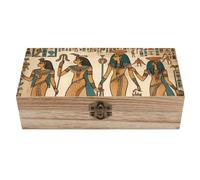 peiyeety Coffret à bijoux en bois pour femmes de l'Égypte antique - Boîte à souvenirs personnalisée avec couvercle à charnière - Idéal pour un anniversaire, un mariage ou la Saint-Valentin