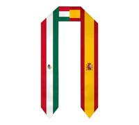 peiyeety Écharpe de remise de diplôme aux couleurs du Mexique, de l'Espagne et du drapeau espagnol (promotion 2026). Écharpe internationale pour diplômés, 183 cm (72 pouces).