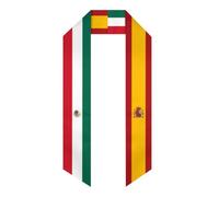 peiyeety Écharpe de remise de diplôme aux couleurs du Mexique, de l'Espagne et du drapeau espagnol, promotion 2026, pour les étudiants partant étudier à l'étranger (cadeau unisexe pour adultes).