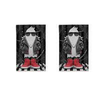 peiyeety Ensemble de 1 torchon de Cuisine à Motif de Personnage de Dessin animé, Veste en Cuir cloutée, Baskets Rouges, torchon en Microfibre Noire pour la Cuisine, 40 x 66 cm (1 pièce)