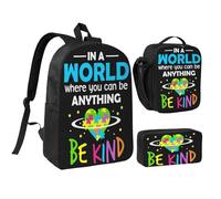 peiyeety Ensemble de 3 sacs à dos de 43 cm pour la sensibilisation à l'autisme, sac à lunch léger pour hommes et femmes