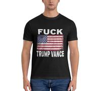 peiyeety Fuck Trump Vance Anti Donald Trump Vance T-Shirt Homme Classique T-Shirts à Manches Courtes Chemise en Coton