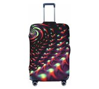 peiyeety Housse de Protection élastique et Lavable pour Valise de Voyage, Motif Science-Fiction, vertiges, Anti-poussière, Compatible avec Les valises de 45,7 à 81,3 cm, Noir, Taille M