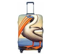 peiyeety Housse de Protection élastique et Lavable pour Valise de Voyage Pelican Birds, Motif Oiseaux pélican, Anti-poussière, Compatible avec Les valises de 45 à 81 cm, Noire, Taille S