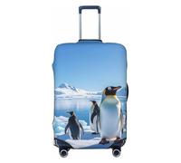 peiyeety Housse de Protection pour Valise de Voyage Pingouin Antarctique Glace Spandex Housses de Protection lavables Élastique Tendance Résistant aux Rayures Convient aux Tailles de 45 à 81 cm