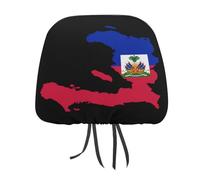 peiyeety Housses d'appui-tête de Voiture universelles, Motif Drapeau d'Haïti, Protection en Tissu, Accessoires de décoration intérieure
