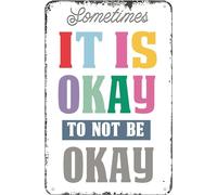 peiyeety Il est normal d'aller bien. Affiche pour cabinet de conseil, décoration pour bureau de thérapeute, panneau pour assistant social, plaque en métal 20 x 30 cm.