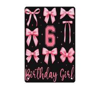 peiyeety J'avais 6 ans, maintenant j'en ai 7. Panneau métallique rose avec joli nœud pour la Saint-Valentin, 20 x 30 cm (8 x 12 pouces). Décoration pour garage ou atelier.