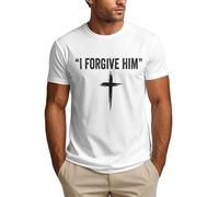 peiyeety Je Lui pardonne Chapeaux Foi chrétienne Jésus Amour Mémoire Charlie Kirk T-Shirt Grand