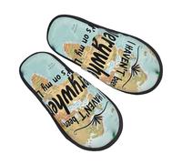 peiyeety Je n'ai pas encore tout vu, mais c'est sur ma liste. Pantoufles imprimées pour femmes, chaussures d'intérieur duveteuses, pantoufles à enfiler pour l'intérieur et l'extérieur.