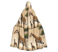 peiyeety La cape à capuche adulte imprimée girafe mère et enfant pour Halloween est une cape très grande, confortable et résistante.