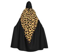 peiyeety La cape à capuche imprimée léopard cœur pour adulte est un poncho à capuche d'Halloween très grand, confortable et résistant.