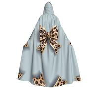 peiyeety La cape à capuche imprimée léopard pour adulte est un poncho à capuche d'Halloween très grand, confortable et résistant.