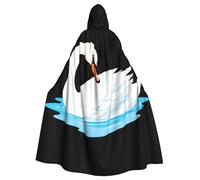 peiyeety Le poncho à capuche imprimé « Petit cygne joyeux » pour adulte est un poncho à capuche d'Halloween très grand, confortable et résistant.