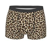 peiyeety Léopard imprimé Marron sous-vêtements pour Hommes Boxer Slips imprimé léopard Marron Slip Pochette Souple caleçon Extensible nouveauté Boxeurs pour Petit ami M