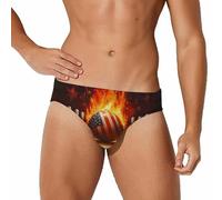 peiyeety Maillot de Bain Sexy pour Homme avec Motif Boule de Bowling et Flammes, Taille M