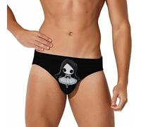 peiyeety Maillot de Bain Sexy pour Homme, Motif Ballet fantôme, Danse d'halloween, Taille S